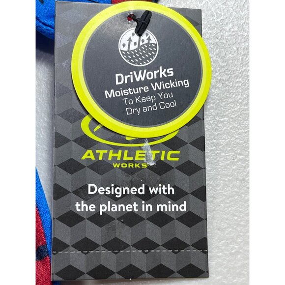 Athletic Works Boys Large 10-12 Dri-Fit Shirt Red & Blue Camouflage Design Short - Picture 7 of 10